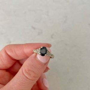 Platinum Sapphire and Diamond Ring